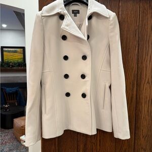 Mexx Cream Double-Breasted Pea Coat
